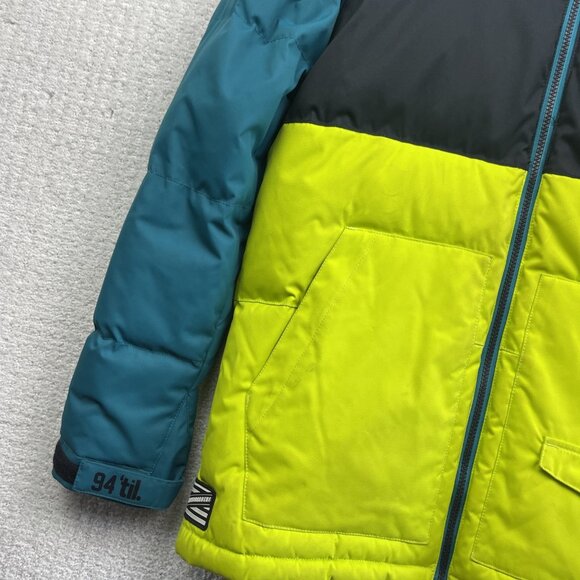DC Downhill Boy XL (Men ~ S) DownInsulated Snowboard Puffer Jacket Blue / Green - Picture 3 of 16